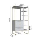 Ver imagem 4 de Quarto Adulto Industrial com Roupeiro Closet Cômoda e Mesa de Cabeceira Cor:Carvalho Oak e Arenas