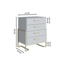 Ver imagem 3 de Quarto Adulto Industrial com Roupeiro Closet Cômoda e Mesa de Cabeceira Cor:Carvalho Oak e Arenas