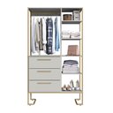 Ver mais imagens de Quarto Adulto Industrial com Roupeiro Closet Cômoda e Mesa de Cabeceira Cor:Carvalho Oak e Arenas