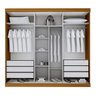 Guarda-Roupa Prado 6 Portas, MDF, Corrediças Telescópicas, 6 Gavetas e Gaveteiro Duplo - Bom - 3