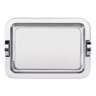 Bandeja Retangular Inox com Alças 34x25 Café Chá Decorativa - 4