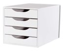 Ver imagem 2 de Conj 2 Caixa Arquivo Gaveteiro em MDF Branco com 4 Gavetas Fundas