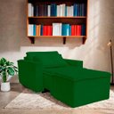 Ver imagem 2 de Poltrona Cama com Puff para Sala Confortavél Moderna Suede
