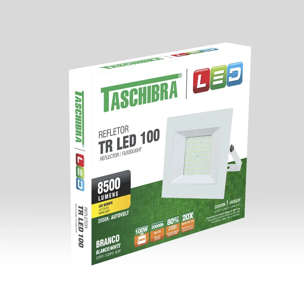 Refletor Led 100W Luz Amarela 3000K Taschibra - 2