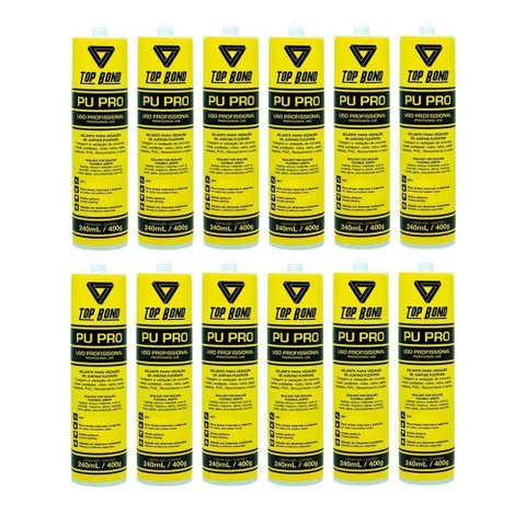 4011 - Kit 12 Colas Selantes Pu 40 Preto 400g Top Bond