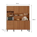 Ver imagem 4 de Armário de Cozinha Viena 7 Portas 3 Gavetas e Adega para 4 Garrafas Jequitibá - Lukaliam