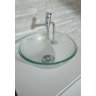 Cuba de Vidro Redonda para Banheiro Lavabo Texturizada sem Abas +Vávula+Sifão - 2