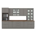 Ver imagem 2 de Cozinha Completa Americana 13 Portas 7 Gavetas com Vidro 100% Mdf Cinza/nature - Henn
