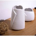 Ver imagem 2 de Vaso Decorativo Dobradura Branco em Cerâmica 25x16cm - D’Rossi
