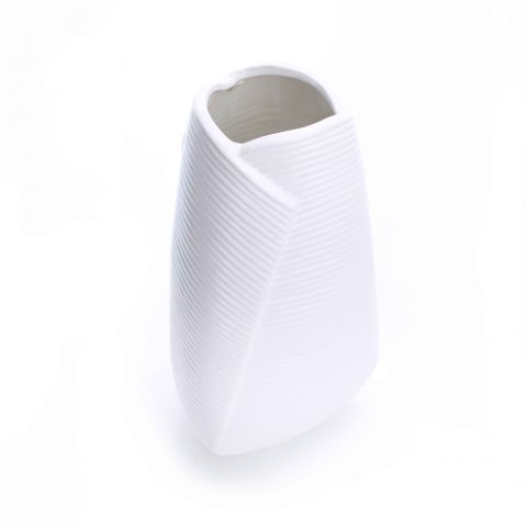 Vaso Decorativo Dobradura Branco em Cerâmica 25x16cm - D’Rossi