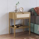 Ver imagem 5 de Mesa de Cabeceira 01 Gaveta com Telinha Pés Madeira Moss A03 Hanover Roble
