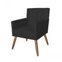 Ver imagem 1 de Combo 2 Poltronas Estofadas Para Recepção Consultório Onix Suede Preto - LM DECOR