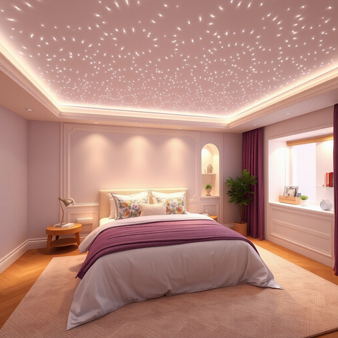 Fibra Óptica Luminária Led Teto Estrelas Iluminação Quarto 300 Pontos