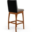 Ver mais imagens de Banqueta Alta Para Cozinha Sala De Jantar Fixa Mila B04 Couríssimo Preto Linho Bege - Lyam Decor