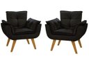 Ver imagem 1 de Kit 2 Poltronas Decorativas Opala Suede Preto - Dora Bela