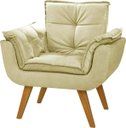 Ver imagem 1 de Poltrona Decorativa Opala Suede Bege - Dora Bela
