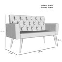Ver imagem 7 de Estilo na Recepção Kit Namoradeira + 2 Poltronas Capitonê Azul-marinho