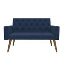 Ver imagem 1 de Estilo na Recepção Kit Namoradeira + 2 Poltronas Capitonê Azul-marinho