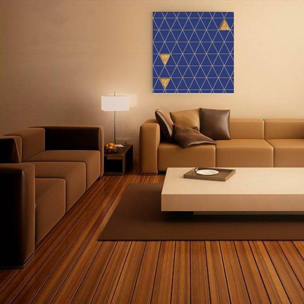 Quadro Decorativo Em Tela Canvas Triâgulos Abstrato 60x60cm - 2