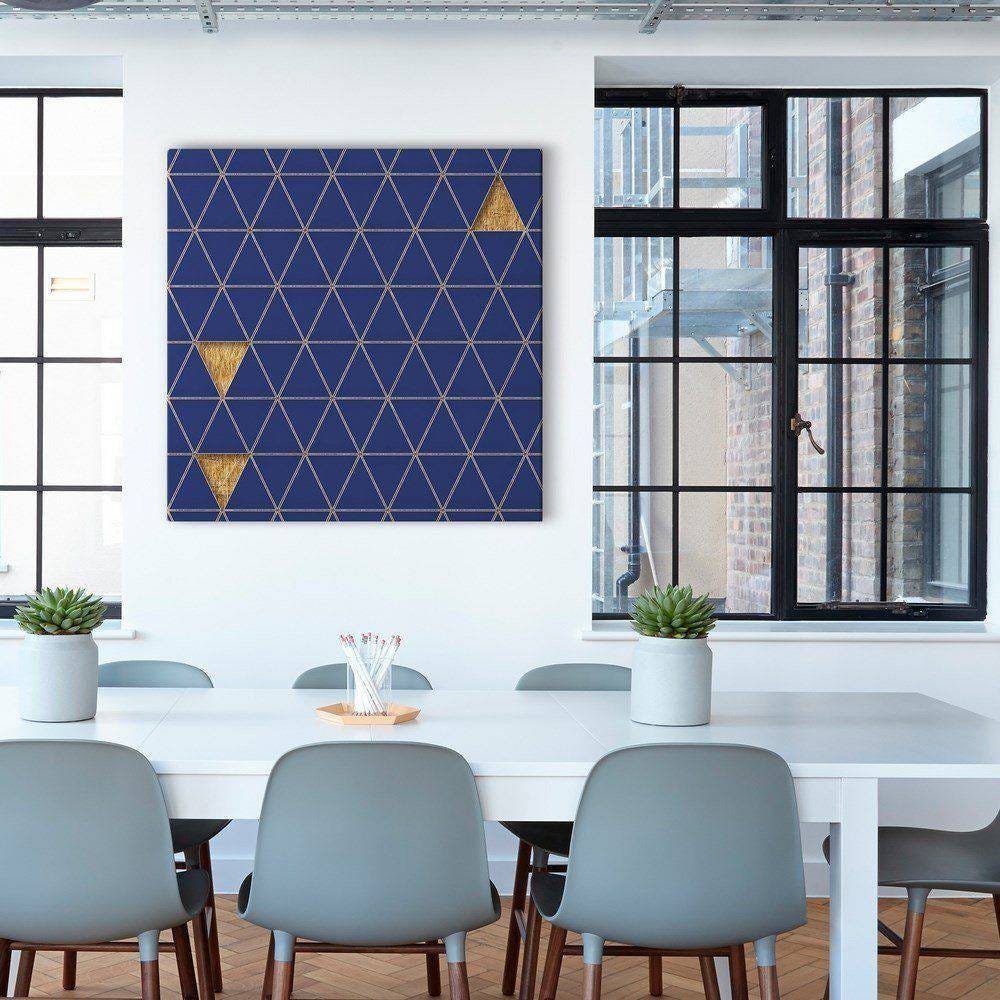 Quadro Decorativo Em Tela Canvas Triâgulos Abstrato 60x60cm - 3