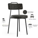 Ver imagem 4 de Kit 06 Cadeiras Decorativas Estofada Para Sala De Jantar Barcelona F01 Linho Chumbo - Lyam Decor