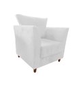 Ver imagem 2 de Poltrona Decorativa Isis Couro Branco Pés Madeira Ms Decor
