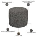 Ver imagem 5 de Kit 02 Puffs Redondo 50cm Sala de Estar Living Coliseu W01 Linho Mescla Chumbo - Lyam Decor