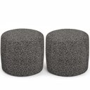 Ver imagem 2 de Kit 02 Puffs Redondo 50cm Sala de Estar Living Coliseu W01 Linho Mescla Chumbo - Lyam Decor