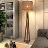Luminária de Chão Estrela com Pés de Madeira e Tela Teca Marrom 162cm - 2