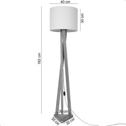 Luminária de Chão Estrela com Pés de Madeira e Tela Teca Marrom 162cm - 6