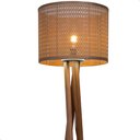 Ver imagem 3 de Luminária de Chão Estrela com Pés de Madeira e Tela Teca Marrom 162cm