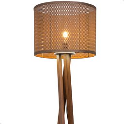 Luminária de Chão Estrela com Pés de Madeira e Tela Teca Marrom 162cm - 3