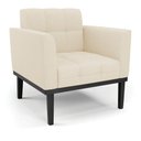 Ver imagem 1 de Poltrona Base de Madeira Fixa Preto Elisa Linho D03 - D'Rossi Cor A19 Bege