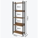 Ver imagem 5 de Estante para Livros 5 Prateleiras Estilo Industrial Lâmina Mel/Preto - BRV Móveis