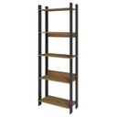 Ver imagem 3 de Estante para Livros 5 Prateleiras Estilo Industrial Lâmina Mel/Preto - BRV Móveis