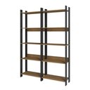 Ver imagem 7 de Estante para Livros 5 Prateleiras Estilo Industrial Lâmina Mel/Preto - BRV Móveis