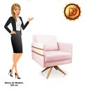 Ver imagem 6 de Kit 02 Poltronas Giratória Mari Suede Base de Madeira MA30 - D’Rossi - Rosa Bebê