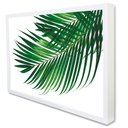 Ver imagem 1 de Quadro Decorativo Caixa Alta com Vidro Floral Folha Palmada Verde TaColado Moldura Branca 120 x 80cm