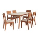 Ver imagem 7 de Mesa Jantar 1,60m x 0,90m Retangular Pés Retrô com 6 Cadeiras Assento Estofado 100% MDF Dalla