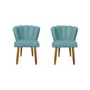 Ver imagem 1 de Kit 2 Cadeiras para Penteadeira Quarto Modelo Flor – Balaqui Cor:azul Turquesa