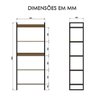 Estante Multifuncional Premium Aço 5 Prateleiras Madeira - 4