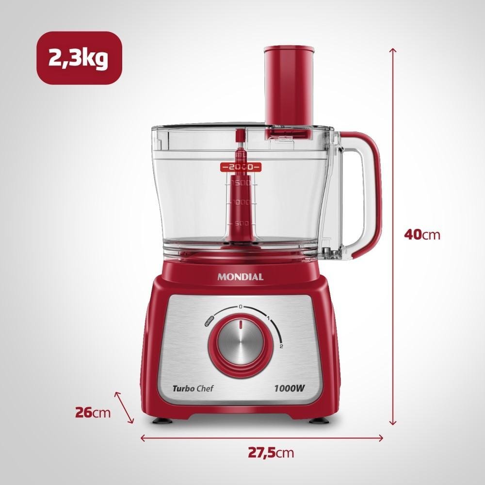 Multiprocessador Turbo Chef 5 em 1 Mondial Mpn-01-r 220v 1000w Vermelho - 4