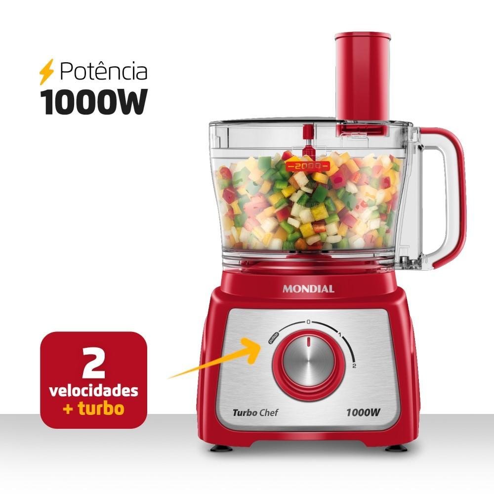 Multiprocessador Turbo Chef 5 em 1 Mondial Mpn-01-r 220v 1000w Vermelho - 6