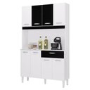 Ver imagem 1 de Cozinha Kit Cassia 8 Portas Branco Preto - Poquema