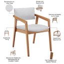 Ver imagem 6 de Kit 04 Cadeiras para Sala de Jantar Estar Living Giorgia B04 Linho Cinza - Lyam Decor