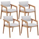 Ver imagem 1 de Kit 04 Cadeiras para Sala de Jantar Estar Living Giorgia B04 Linho Cinza - Lyam Decor