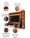 Ver imagem 4 de Estante Home Noble para Tv até 75” 225cm com Cristaleira Led Porta Reflecta Sala Moderna