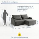 Ver imagem 3 de Sofá Cama Reclinável sem Caixa 200cm Tóquio