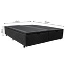 Ver imagem 4 de Base Box Baú para Cama Casal King 192x203cm Bipartido Liz S05 Suede Bordado Preto - Mpozenato