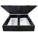 Ver imagem 3 de Base Box Baú para Cama Casal King 192x203cm Bipartido Liz S05 Suede Bordado Preto - Mpozenato